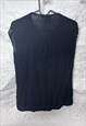 LONDON 90S BLACK SLEEVELESS TOP - SMALL