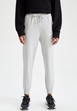 Woman Knitted Jogger - Grey