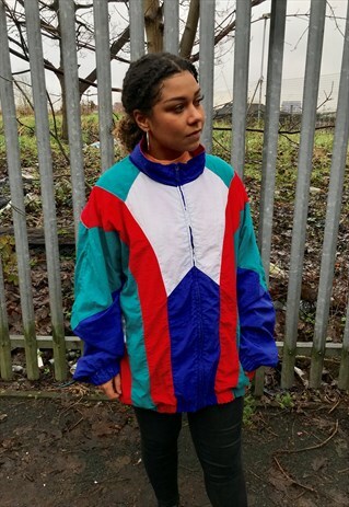 VINTAGE REEBOK CLASSICS CRAZY SHELL SUIT JACKET LOGO