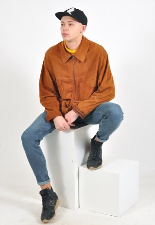 VINTAGE SUEDE LEATHER JACKET IN BROWN