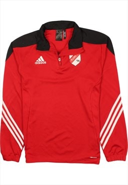 Vintage 90's Adidas Sweatshirt Sportswear Quater Zip Red