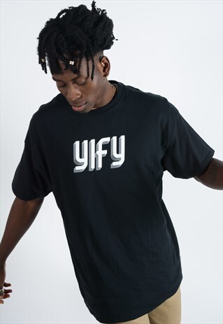 GEO GRAPHIC LOGO T-SHIRT IN BLACK