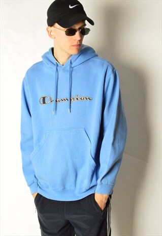 VINTAGE 90S BLUE CHAMPION HOODIE