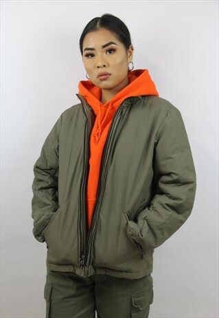 VINTAGE NAPAPIJRI KHAKI ZIP-UP JACKET