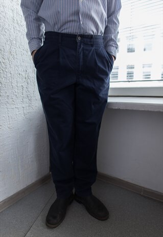 VINTAGE 80'S BLUE COTTON TROUSERS