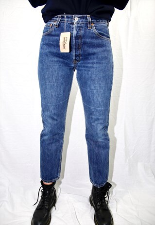 VINTAGE DARK BLUE WASHED HIGH WAISTED 501 073