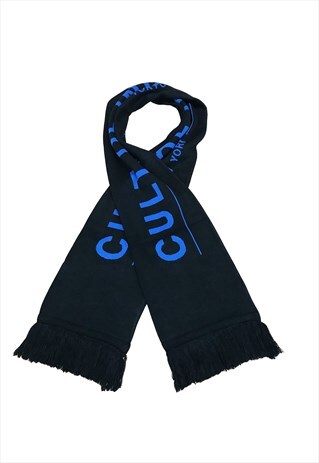 BLUE CULT LOGO SCARF IN BLACK