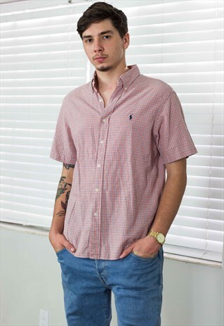VINTAGE POLO RALPH LAUREN SHIRT LOGO 90S M 4.9