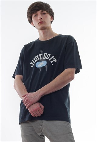 VINTAGE NIKE JUST DO IT TEE 90S BLACK BIG LOGO