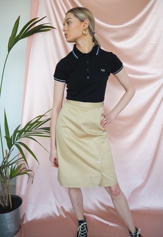 RARE VINTAGE VALENTINO BEIGE MIDI SKIRT