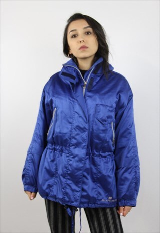 VINTAGE BELFE & BELFE BLUE SATIN JACKET