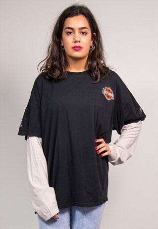 90'S VINTAGE LONG SLEEVE HARLEY DAVIDSON OVERLAY T-SHIRT