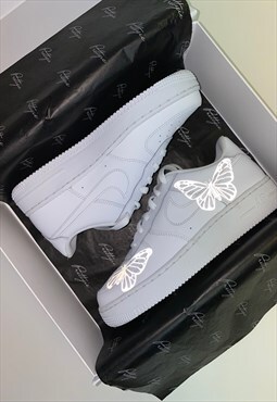 Custom Nike Air Force 1 - Reflective Butterfly (UK 2-5.5)