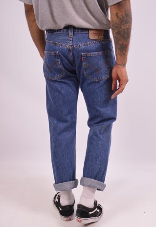 LEVI'S 501 MENS VINTAGE JEANS W30 L32 BLUE 90S