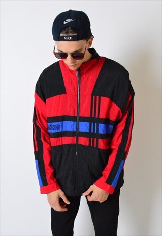 VINTAGE 90S COLOUR BLOCK SHELL ADIDAS BOMBER JACKET