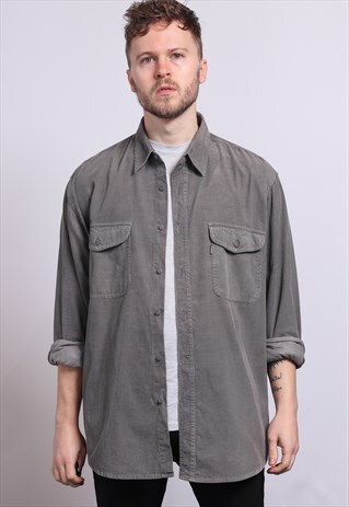 VINTAGE CORDUROY CORD SHIRT GREY