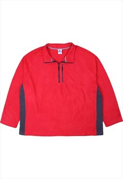 Vintage 90's Starter Fleece Jumper Quater Zip Red XXLarge