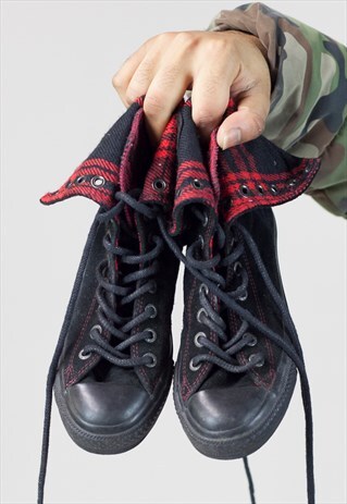 VINTAGE CONVERSE BLACK HIGH-TOP TRAINERS