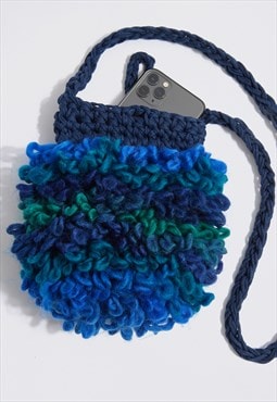 Elise boucle phone pouch blue