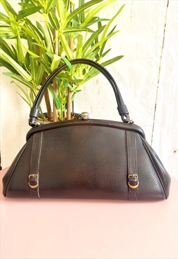 Vintage Brown Box Style 50's Clasp Handbag