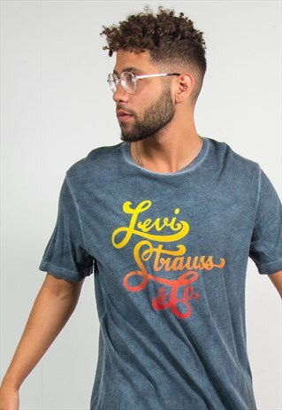 LEVIS T-SHIRT GREY ACID WASH RETRO