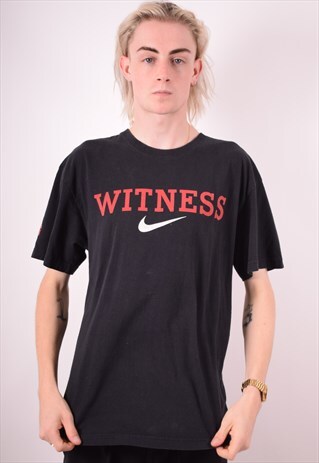 NIKE MENS VINTAGE T-SHIRT TOP LARGE BLACK 90S