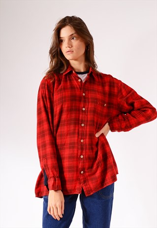 VINTAGE CHECK FLANNEL SHIRT RED