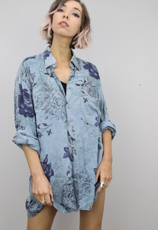 VINTAGE 80S/90S OVERSIZED PATTERNED SHIRT