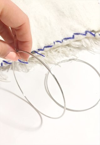 1990'S FINE SILVER LARGE HOOPS