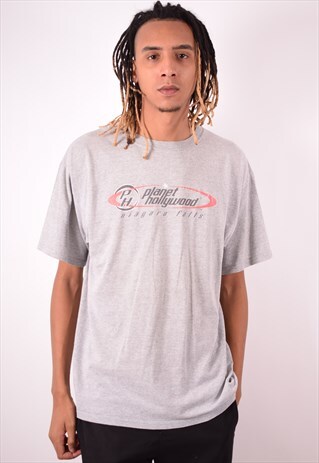 MENS VINTAGE T-SHIRT TOP XL GREY