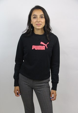 VINTAGE PUMA BLACK PRINT SWEATSHIRT