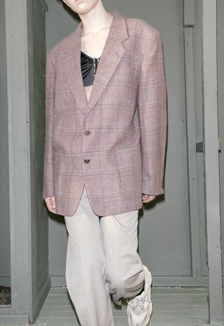 VINTAGE OVERSIZED CHECKERED BLAZER