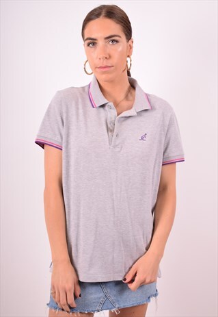 AUSTRALIAN L'ALPINA WOMENS VINTAGE POLO SHIRT XL GREY 90S