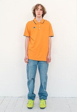 Vintage Y2K classic polo shirt in carrot orange