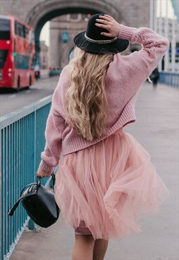 Blue tulle skirt airskirt midi