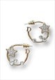 DIOR EARRINGS HOOPS DIAMANTE GEM STAR CD LOGO GOLD TONE