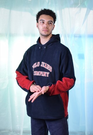 VINTAGE RALPH LAUREN POLO JEANS NAVY AND RED FLEECE