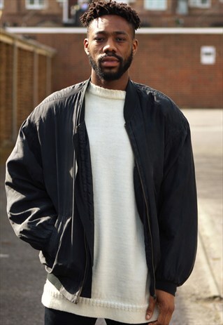 RETRO // 80'S // OVERSIZED PURE SILK // BOMBER JACKET