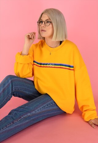 G&G UNISEX GOLD RAINBOW RIBBON SWEAT