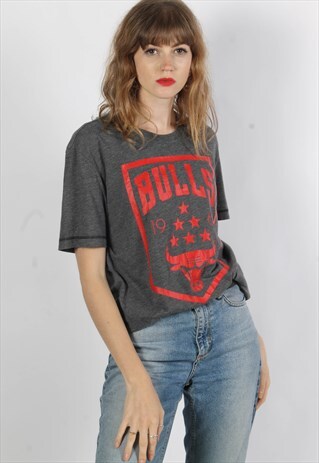 VINTAGE ADIDAS CHICAGO BULLS T-SHIRT GREY