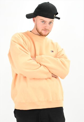 VINTAGE TOMMY HILFIGER PEACH PULL OVER SWEATER