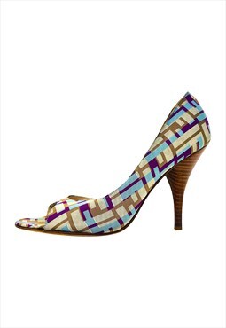 Fendi Heels Zucca FF Logo D'orsay Multicoloured UK 4