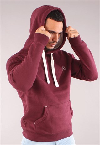 CLASSIC CHUNKY HOODIE - MAROON / WHITE