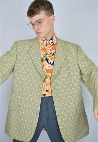 VINTAGE CHECKERED MULTICOLOUR OVERSIZE RAVE BLAZER