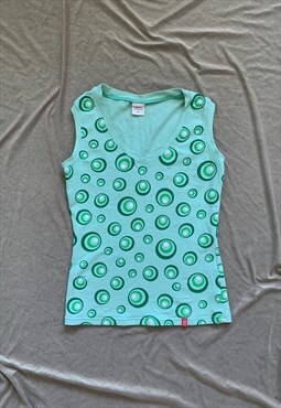 Funky Pattern Green Y2K Vest 