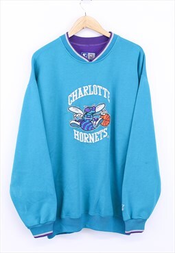 Vintage Starter NBA Charlotte Hornets Sweatshirt Blue 90s