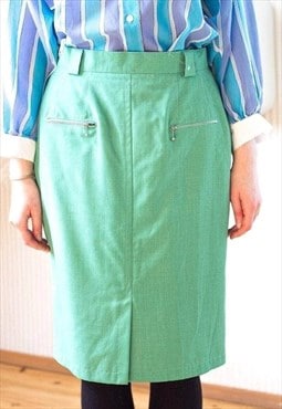 Green vintage pencil skirt
