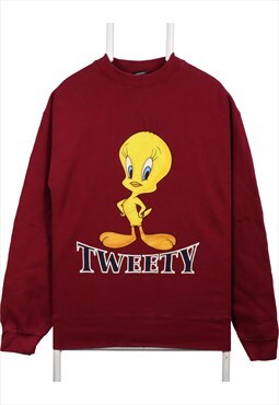 Warner Bros 90's Tweety Bird Crewneck Sweatshirt Large Burgu