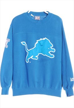Vintage 90's Lee Sweatshirt Embroidered Crewneck Blue Medium