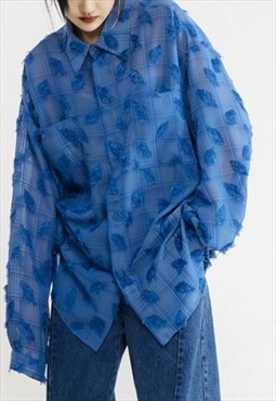 Women's loose plaid shirt S VOL.4